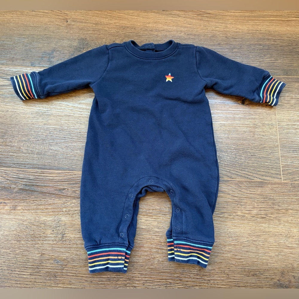 Primary Navy Romper 3-6M